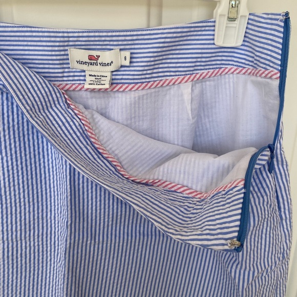 Vineyard Vines Scalloped Hem Blue and White Striped Skirt - Picture 5 of 7